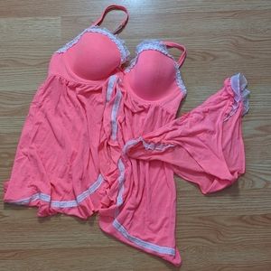 * Victoria's Secret 36C hot pink babydoll set